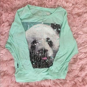 ⬇️Justice Panda sequin shirt